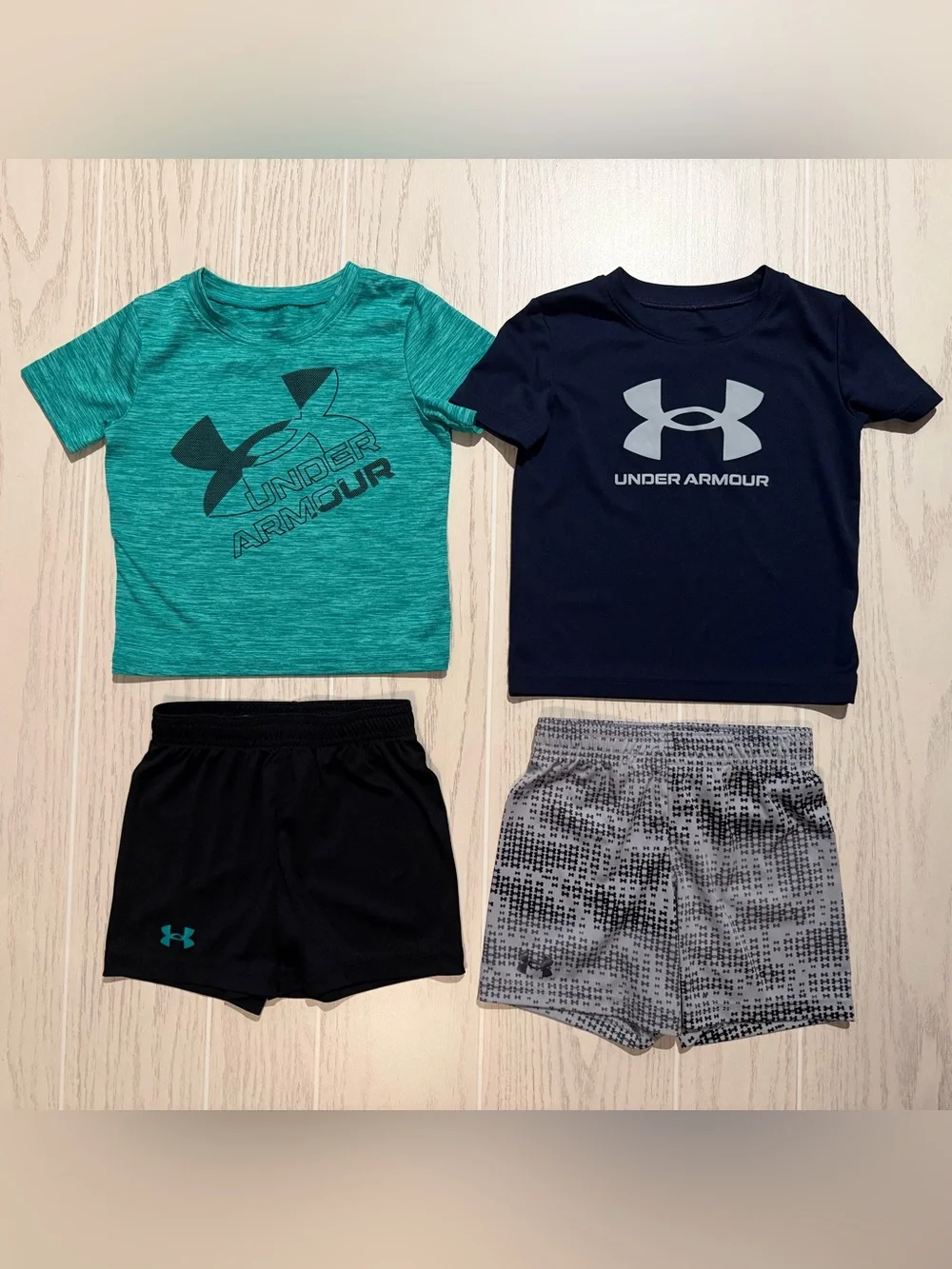 Under Armour Boys 2T 4-Piece Athletic Shirts & Shorts Outfit Bundle
